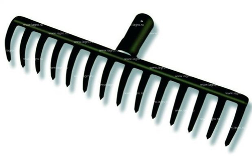 Грабли 14зуб с прямым зубом ГП-14 толщина зуба (S=3mm) б/ч  (d30чер с тул.)