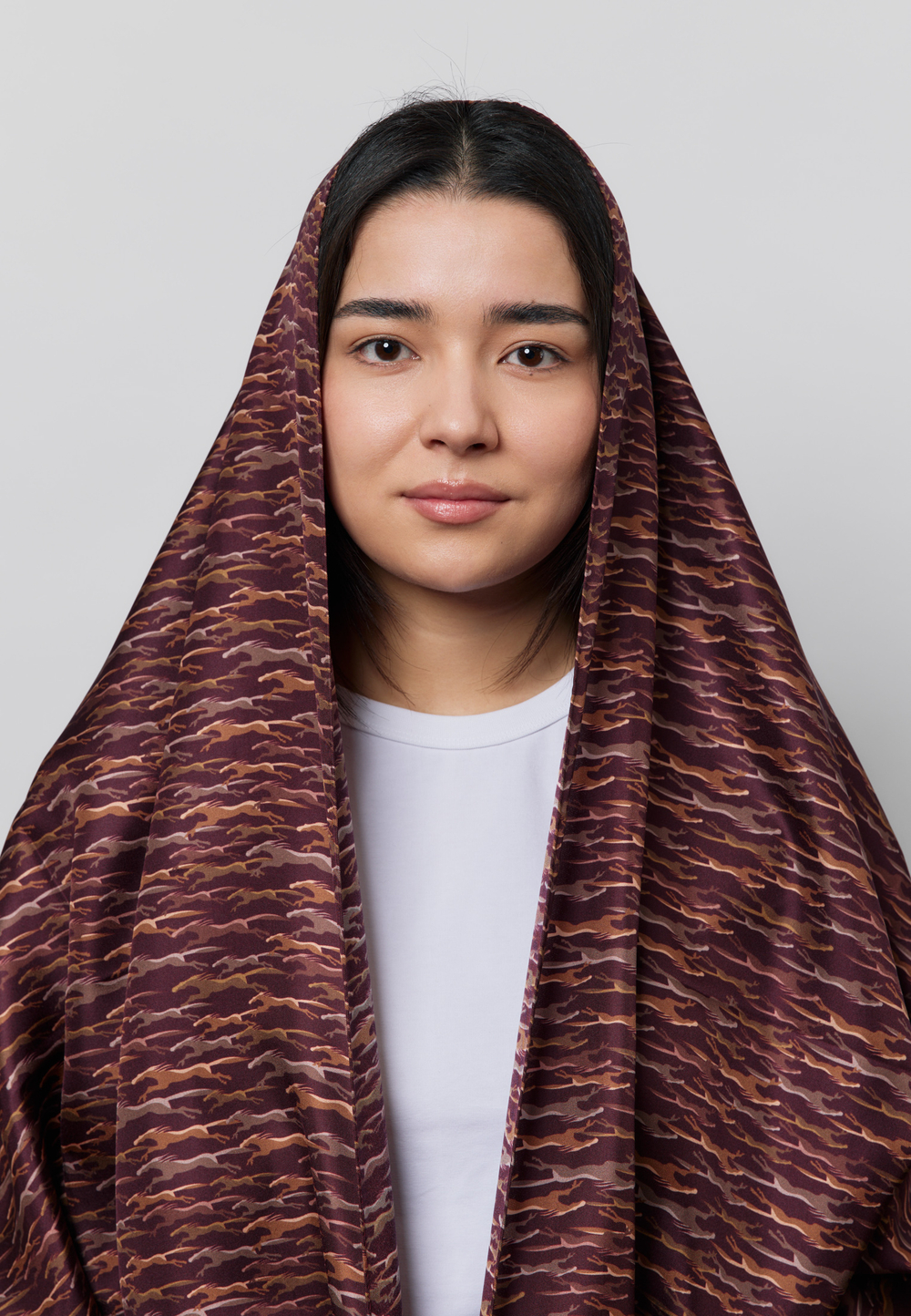 Шелковый палантин ARGYMAQ BURGUNDY 68*180