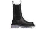 Bottega Veneta Tire Chelsea Leather Crew Chelsea Boots 5.5cm Women"s Black