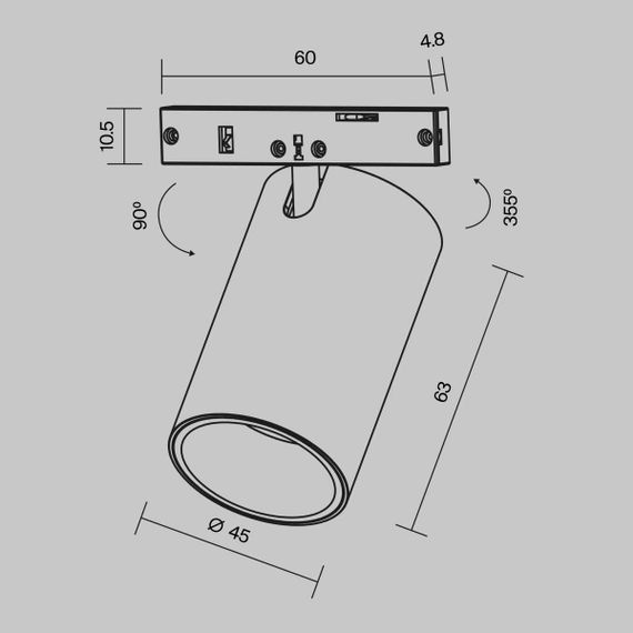 Трековый светильник Maytoni Technical Focus Led TR187-1-9W4K-M-BBS