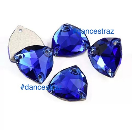 Стразы пришивные, Fat Triangle, Capri Blue, T243, 16mm, (18 ea/pkg), 5A+best, (F2)