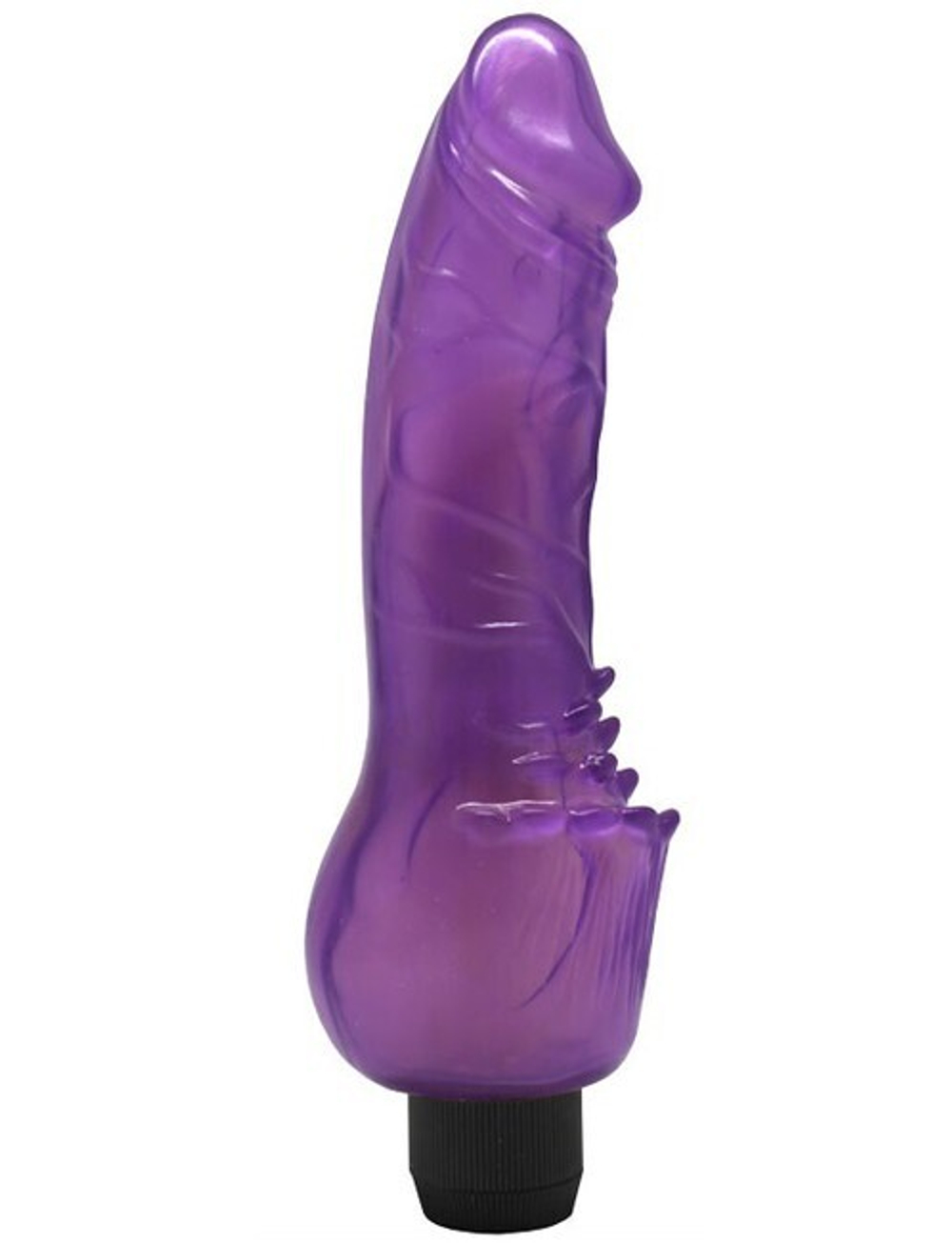 Фиолетовый реалистичный рельефный вибратор с усиками UltraSkin Vibro Realistic (Цвет: фиолетовый)