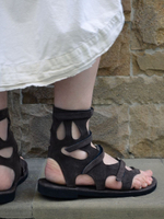 Сандалии "Гладиаторы" (темно-коричневые)