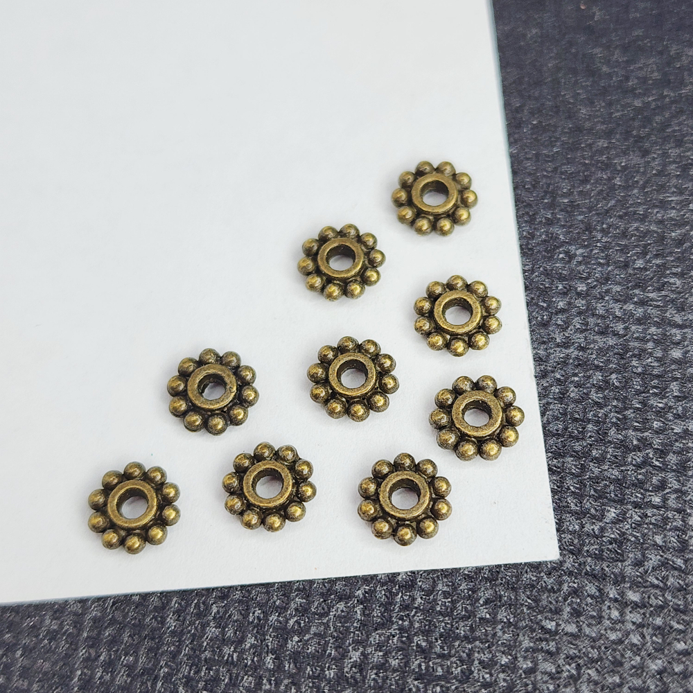 Разделитель для бусин, 6мм, античная бронза