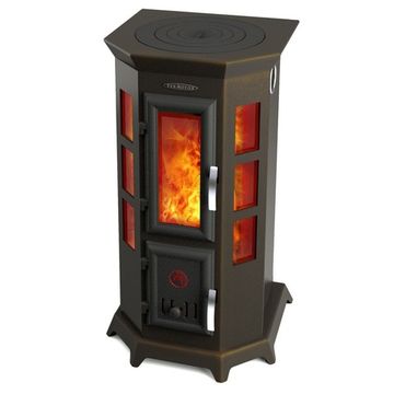 Отопительная печь "ТЕРМОФОР" СТАТИКА СЕКСТА (черная бронза)