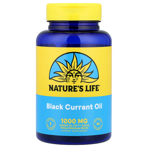 Nature's Life, Масло черной смородины, 1000 мг, 60 мягких таблеток