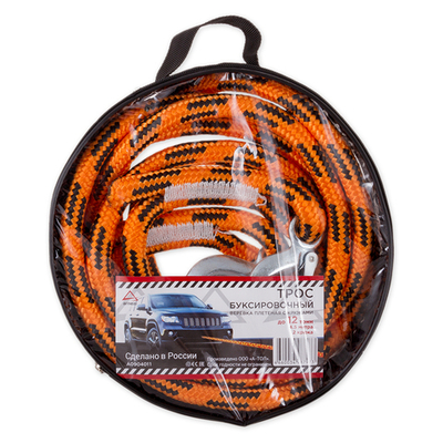 Трос буксировочный (шнур плетеный) 4,5 м, 12 т. 2 крюка, сумка ARNEZI A0904011