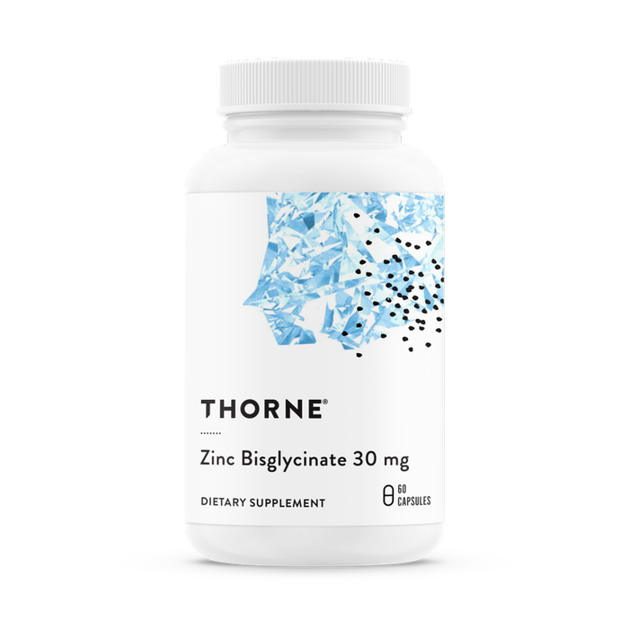 Бисглицинат цинка 30 мг, Zinc Bisglycinate 30 mg, Thorne Research, 60 капсул