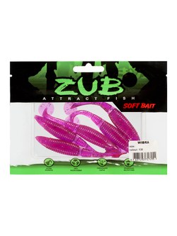 Приманка ZUB-WIBRA  90мм(3,5")-5шт, (цвет 130) маджента с блестками