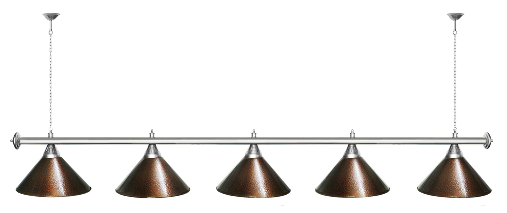 Лампа STARTBILLIARDS 5 пл. (плафоны зеленые,штанга золотая,фурнитура золото)