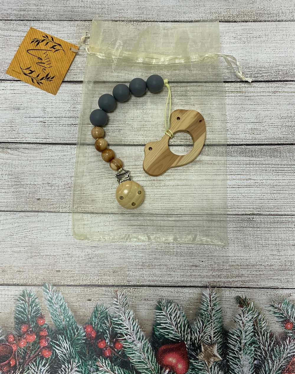 Держатель для пустышки с грызунком можжевеловым (АА)