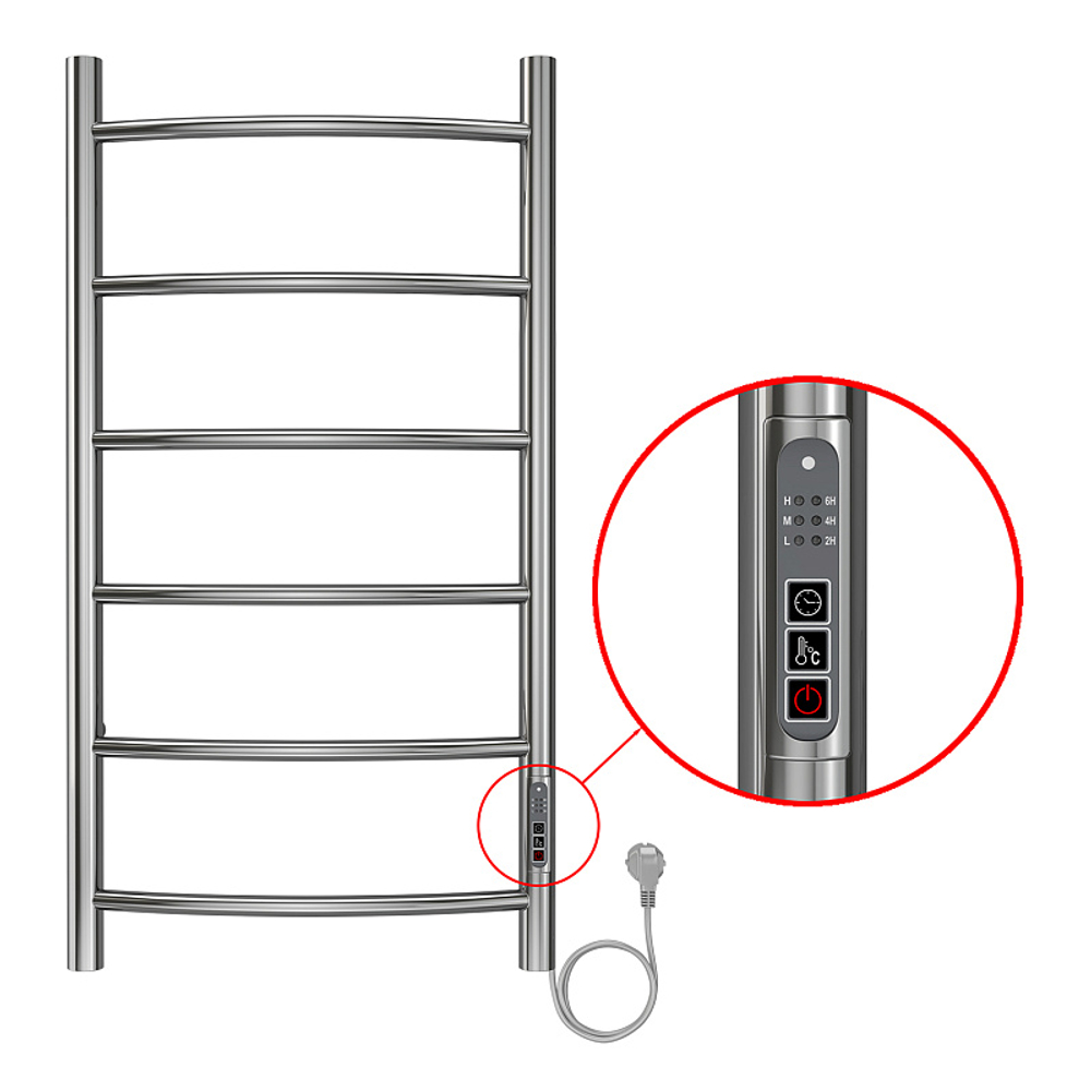 Полотенцесушитель электр. Azario VERONA 43.2х80, Хром