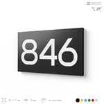 Номер на дверь 846, табличка на дверь для офиса, квартиры, кабинета, аудитории, склада, черная 120х70 мм, Айдентика Технолоджи