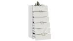 Комод для одежды с ящиками Белый холст/Белый Жемчуг 6 ящика 60х43х121 см