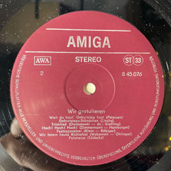 Винтажная виниловая пластинка LP Сборник Немецкой Эстрады Wir Gratulieren Мы Поздравляем (ГДР 1973)