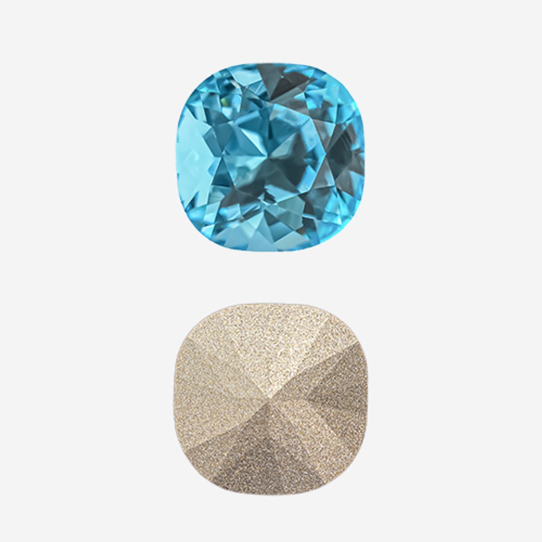 Кристалл Кушон (Сushion), оттенок "Индиголит"/"Indicolite", 12мм