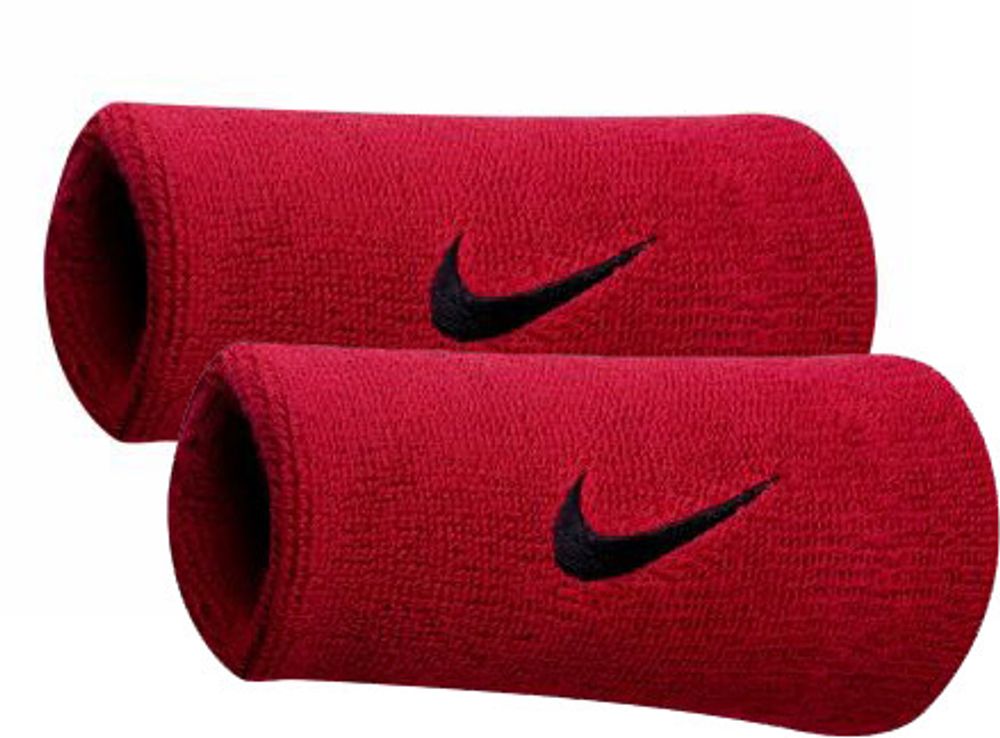 Напульсник теннисный Nike Swoosh Double-Wide Wristbands - varsity red/black