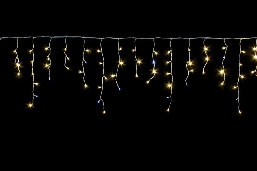 Гирлянда для улицы БАХРОМА «Мерцание» ш5м* в0,4/0,6/0,8 см 196 ламп LED, прозр.пров, 1 реж, IP-54, Белый (возможность соединения)