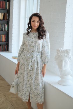 Платье из хлопка с цветами