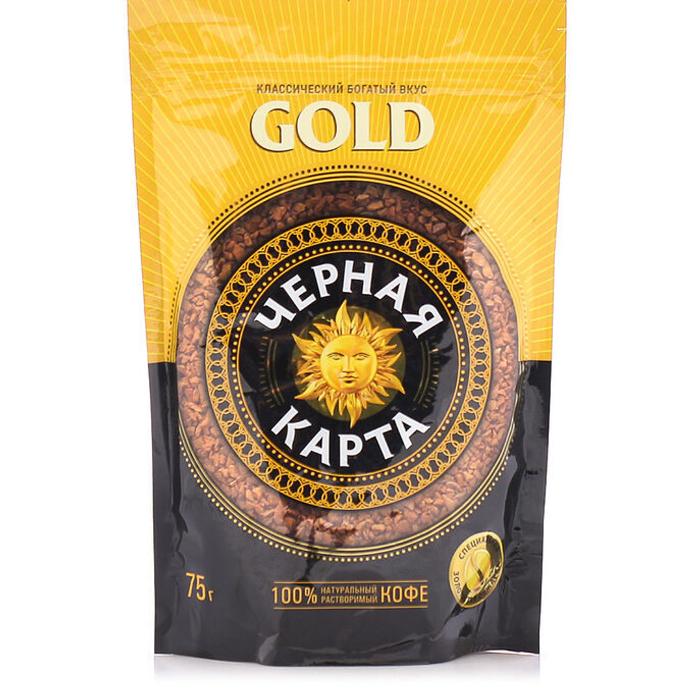 Кофе растворимый Черная Карта Gold 75 гр м/уп