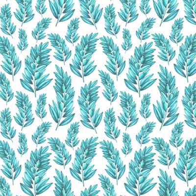 Бирюзовые оливки с листьями. Принт в греческом стиле.