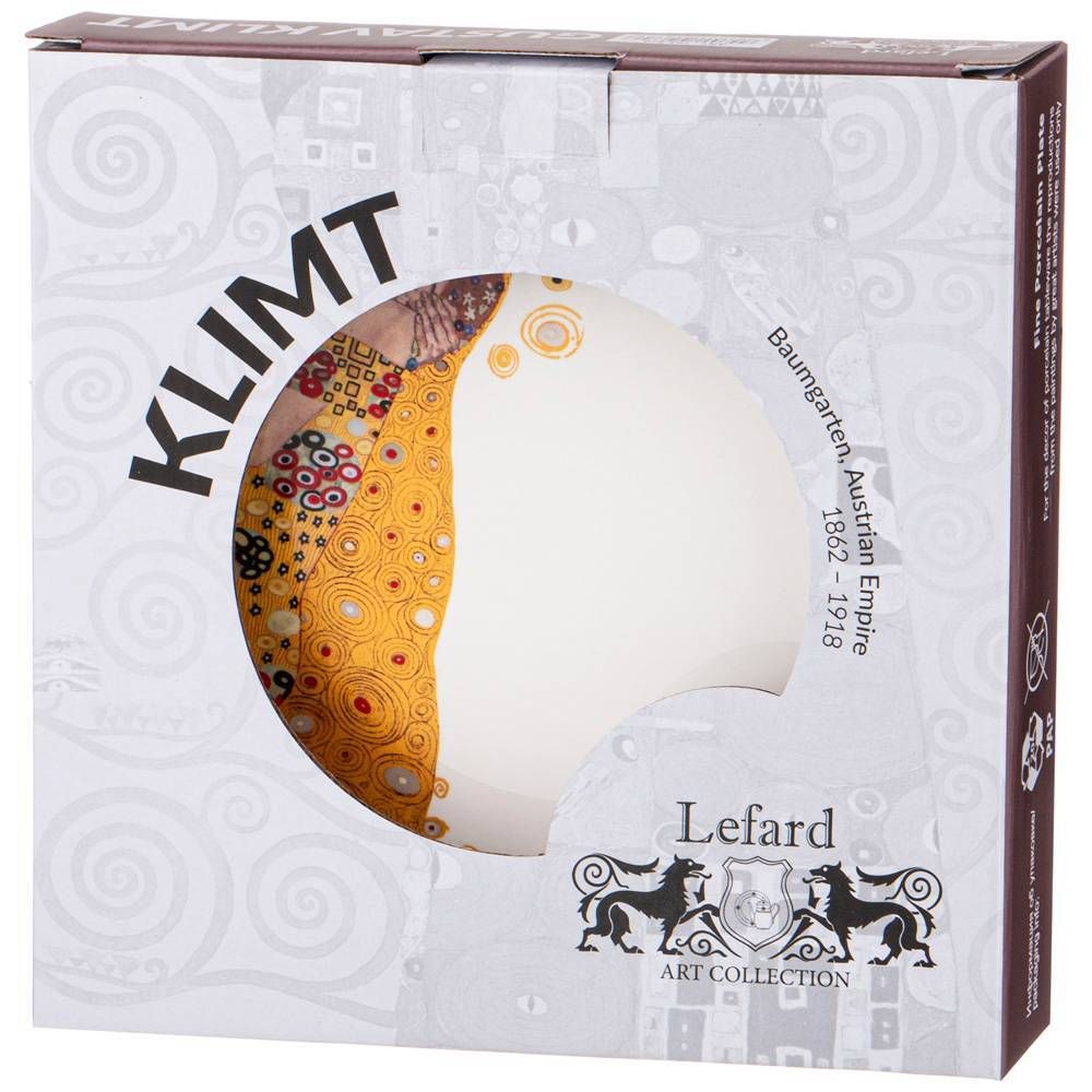 НАБОР ТАРЕЛОК ЗАКУСОЧНЫХ LEFARD "ПОЦЕЛУЙ" (Г. КЛИМТ) 2 ШТ. 20,5 СМ, КРЕМОВАЯ, СЕРАЯ (КОР=24НАБ.)