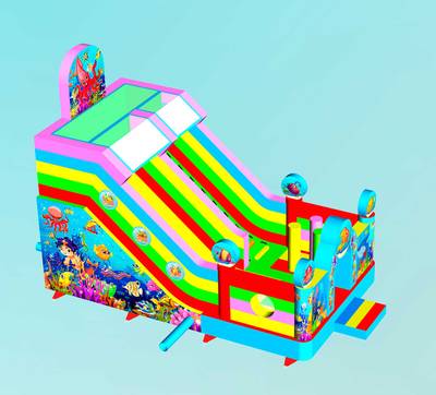 Коммерческий надувной батут-горка «Приключения рыбки 2» 7*4*5.5 м