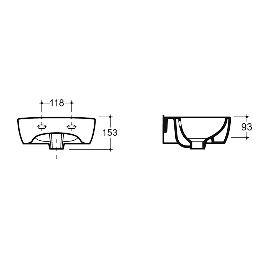 Умывальник-тюльпан "Лаго-36" с отв (КЕРАМИН)