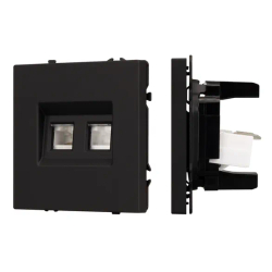 Механизм сдвоенной компьютерной розетки SCT-NOBE-MPC2-SFPL-BK (RJ-45, CAT6) (Arlight, -) 054313