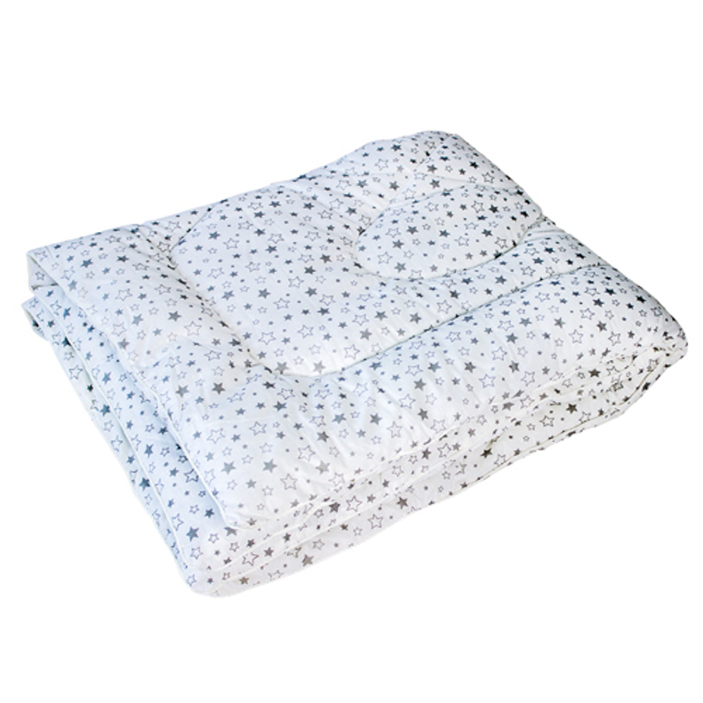 Одеяло детское  BabyRelax  леб. пух 300 гр.110х140, бязь,  Звездное небо (серый б/з)