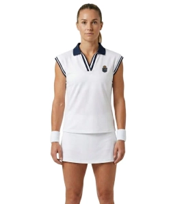 Женское поло Monte-Carlo Country Club MCCC V-Neck - white