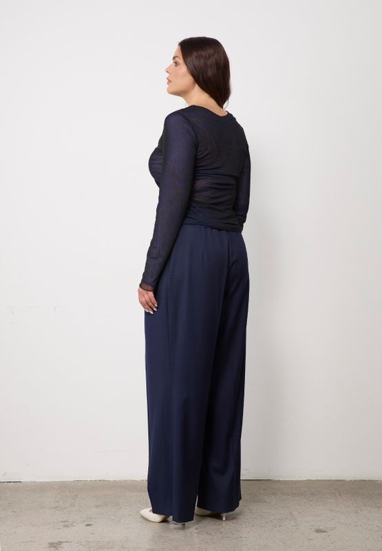 Лонгслив из сетки, синий