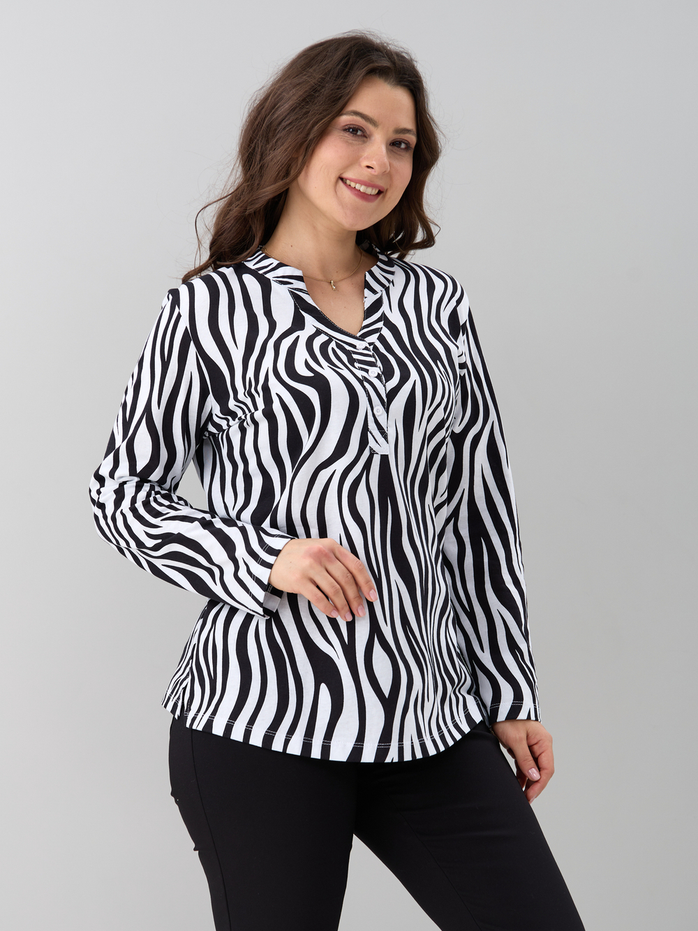 Блузка БЛ-22/белый-крупнаязебра