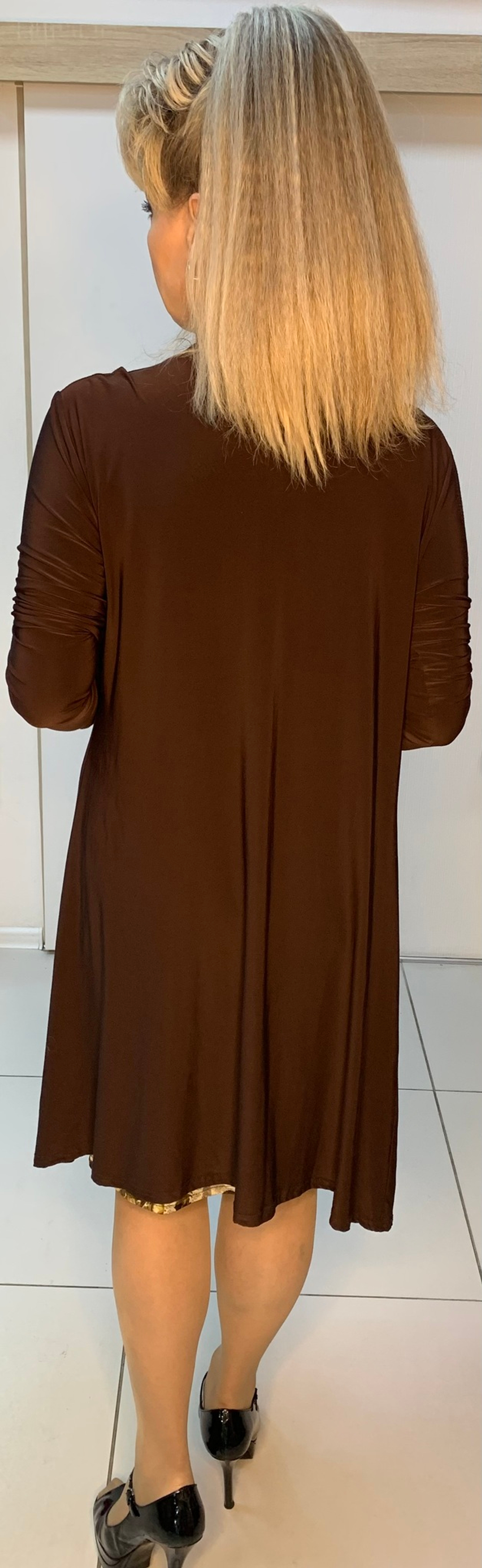 Двойка: цветной майка-сарафан и удлиненный кардиган