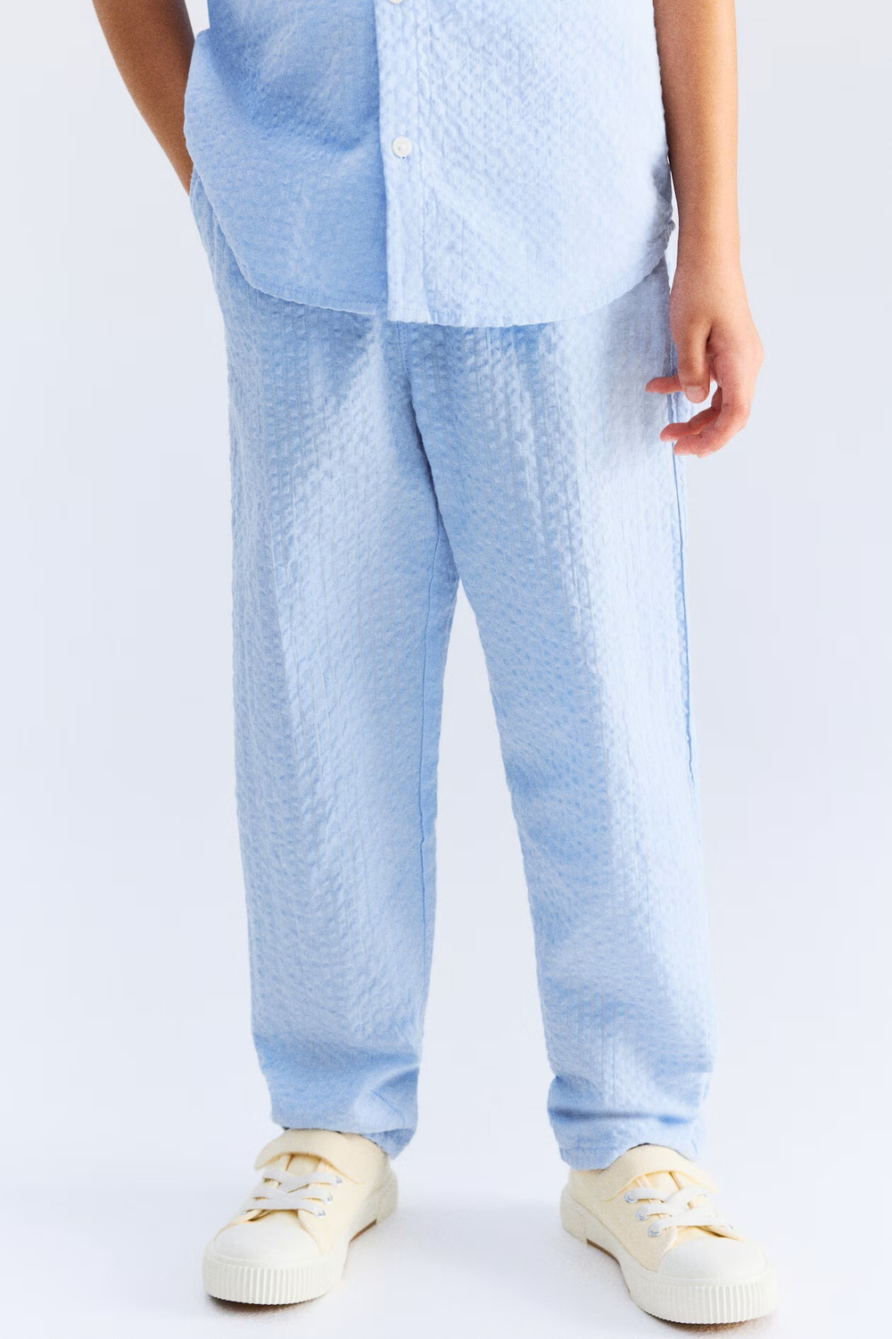 H&M Хлопковые брюки, светло-голубой