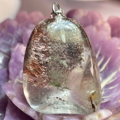 37293 Лодолит Кварц с Породой Кулон 28мм