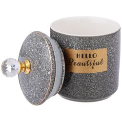 НАБОР БАНОК С КРЫШКОЙ LEFARD "GRAIN" 2 ШТ. 12,5*8 СМ 250 МЛ СЕРЫЙ (КОР=24НАБ.)