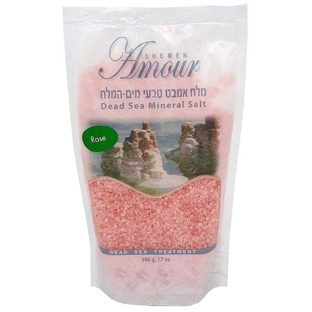 Соль Мертвого моря для ванны Роза Shemen Amour 500г
