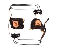 Комплект луз с выкатом RU-M4, скоба - латунь (лен, коричневая кожа, комбинированная) плетенка "Крест" с логотипом