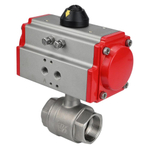 Stainless steel ball valve Elephant kshmp316-elephant-sa, body material - stainless steel AISI 316, ball material - stainless steel AISI 316, seal - PTFE, pneumatic actuator operated