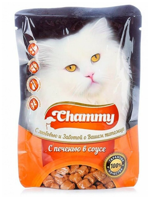 КОРМ КОНСЕРВИРОВАННЫЙ Д/КОШЕК CHAMMY С КУРИЦЕЙ В СОУСЕ 85ГР Д/П