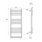 Полотенцесушитель электрический Point Омега PN90158SE П12 500x800 левый/правый, хром