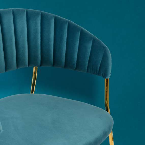 Стул Turin бирюзовый с золотыми ножками