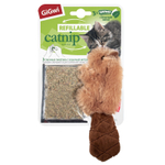 Gigwi REFILLABLE CATNIP Игрушка для кошек Бобренок с кошачьей мятой 16см