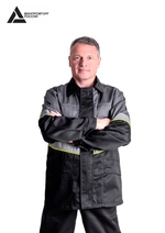 Костюм мужской летний «ЮЖНАЯ ШИРОТА» (куртка+брюки) цв.черный/серый