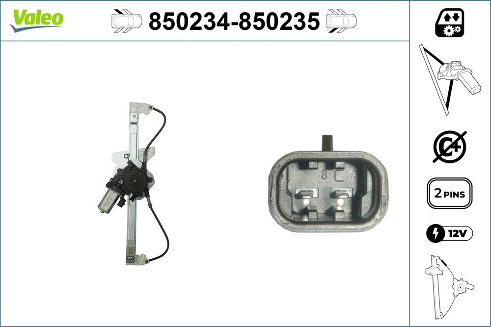VALEO - 850234-VAL - Window Regulator