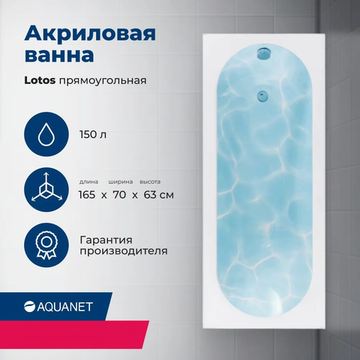 Акриловая ванна Aquanet Lotos 165x70 (с каркасом)