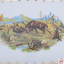 Блюдо квадратное Queen's Crown Aristokrat Охота бежевая 45*25см