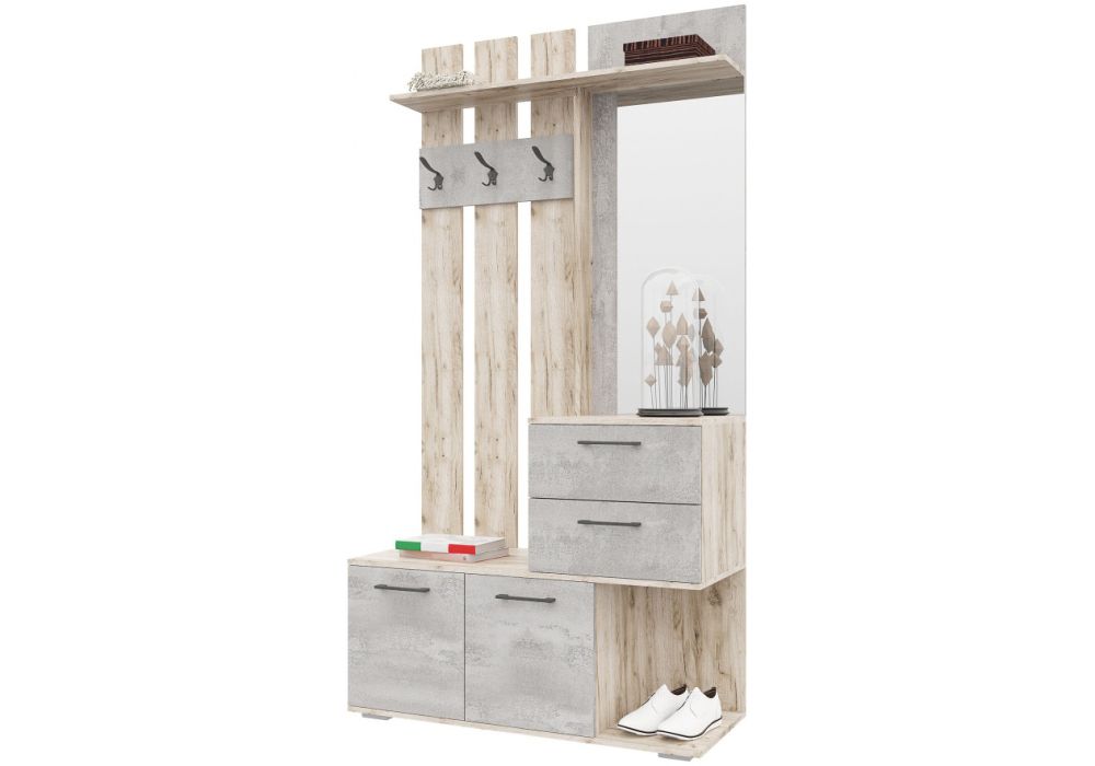 Готовая прихожая Вальс ВШ-1 дуб крафт серый / бетонный камень