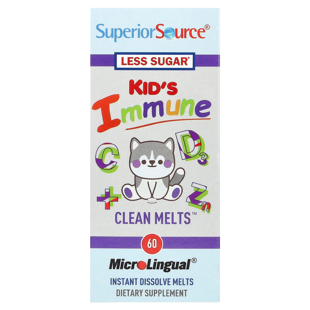 Superior Source, Kid's Immune, Clean Melts™, 60 быстрорастворимых снеков MicroLingual®